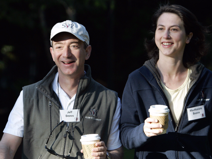 Jeff Bezos first met his wife MacKenzie at investment management firm D.E. Shaw. Bezos, who was a vice president at the firm, was the first person to interview MacKenzie.