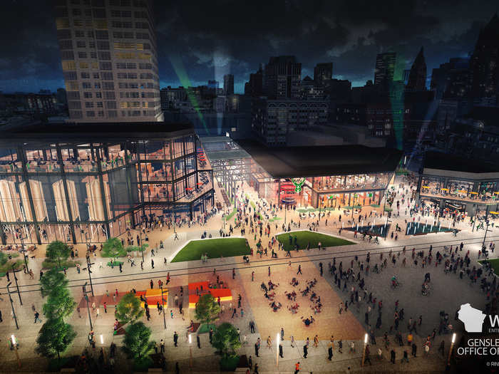 The Bucks are planning for the space to be a tourist draw, bringing fans to downtown Milwaukee to dine, shop, and meander before and after games and events.