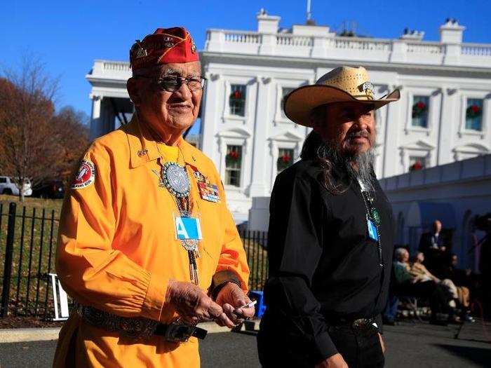 Thomas Begay served at the Battle of Iwo Jima in 1945 where he was a code talker with the 5th Marine Division. He later enlisted in the US Army and served at the Battle of Chosin in the Korean War.