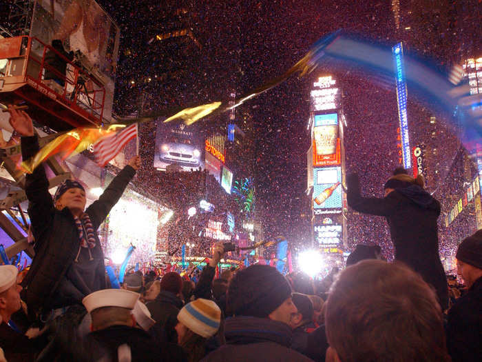 Around 500,000 people watched the ball drop that marked the beginning of 2002.