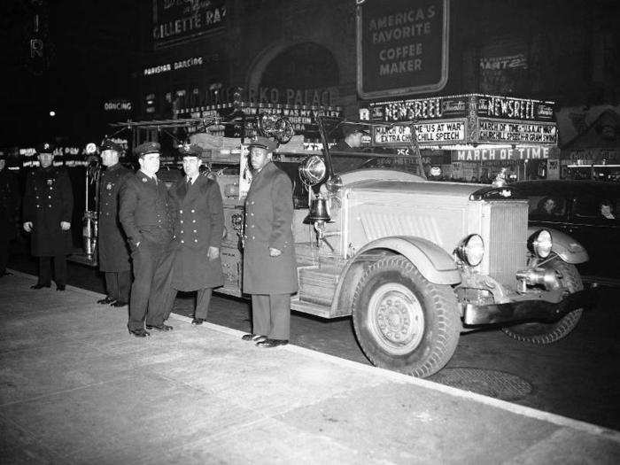 With the start of WWII, the fire department started ramping up security. Due to wartime blackouts, 1942 and 1943 were the only two years without ball drops.