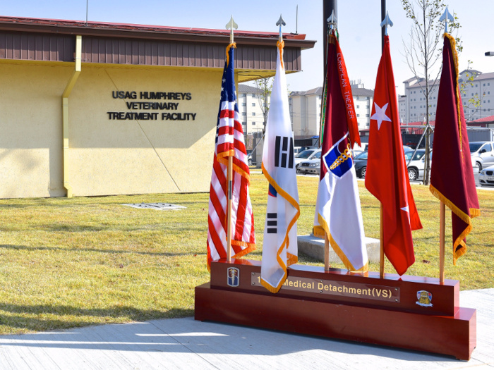 Just last month, Camp Humphreys unveiled a new veterinary clinic, dental clinic, and food court for soldiers.