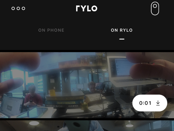 You view and edit videos in Rylo