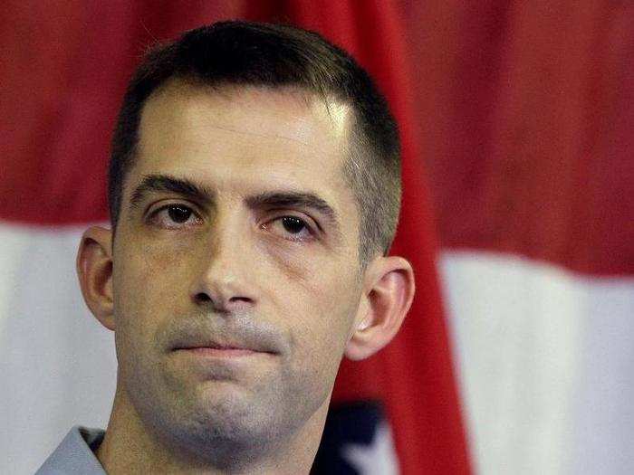 In 2006, Cotton wrote a letter to The New York Times from Baghdad accusing the paper of violating the espionage act by detailing a US program that tracked terrorist financing. The Times didn