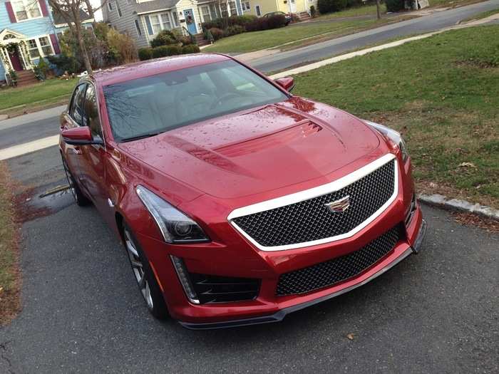 The CTS-V in "Red Obsession." I enjoyed the vehicle immensely. Our test car cost over $90,000 and was very well optioned. Base, the CTS-V is about $86,000.