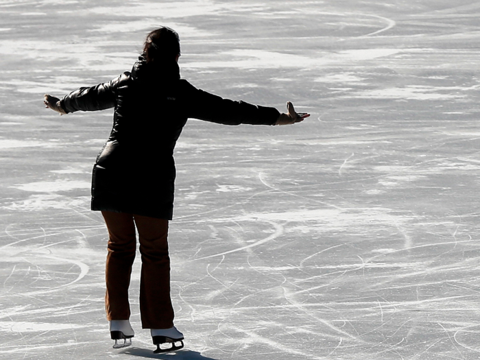 Ice skating in Bryant Park