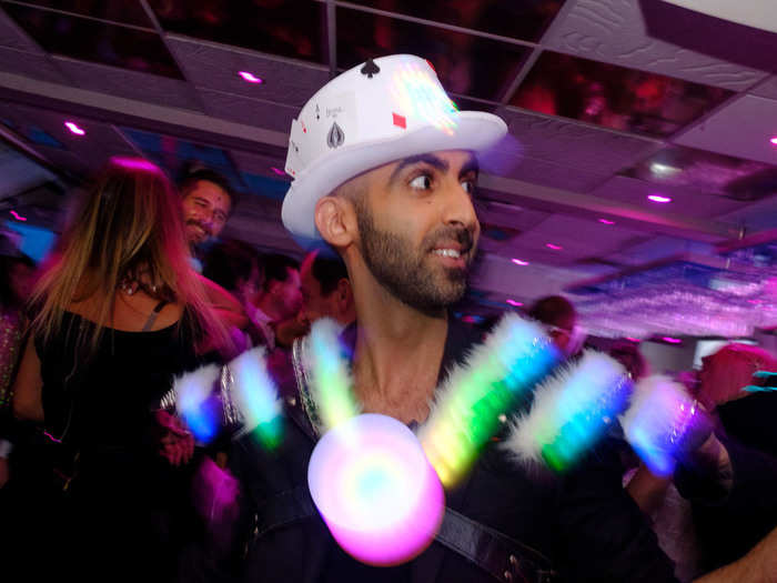 People got creative with their costumes. Product manager Yair Cohen was rocking these customized light-up shoulder-pads.