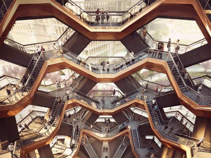 The 600-ton structure features 154 flights of stairs and 80 landings, which connect to form a lattice of walkways. Thomas Heatherwick, founder of London