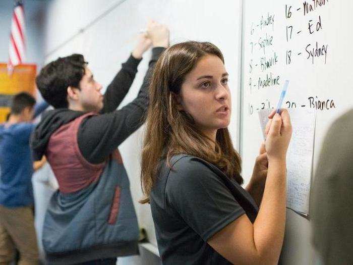 Starting in fourth grade, students receive 30 math problems for homework every night. Nearly every math class begins with students calling out the problems they need help understanding; their peers take to the white board to show how they found the answer.