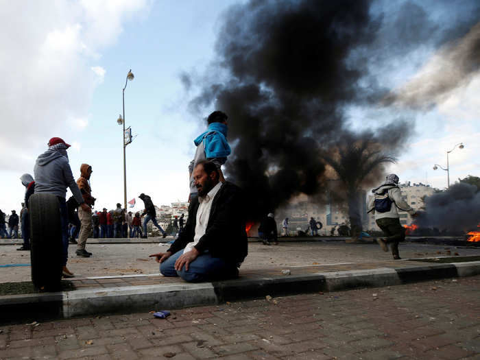 In one alleged incident, a car with Israeli plates plowed into a crowd of Palestinian protestors in the West Bank town of Beit Jala. Nine people were injured as a result.