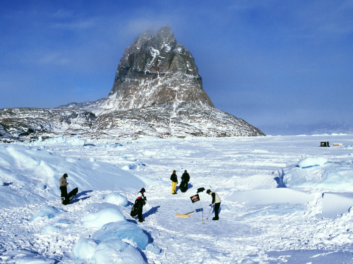 The Uummannaq ice golf course in Greenland is far removed from the iconic greens at the Augusta National Club in America, or St Andrews in Scotland. Here, they