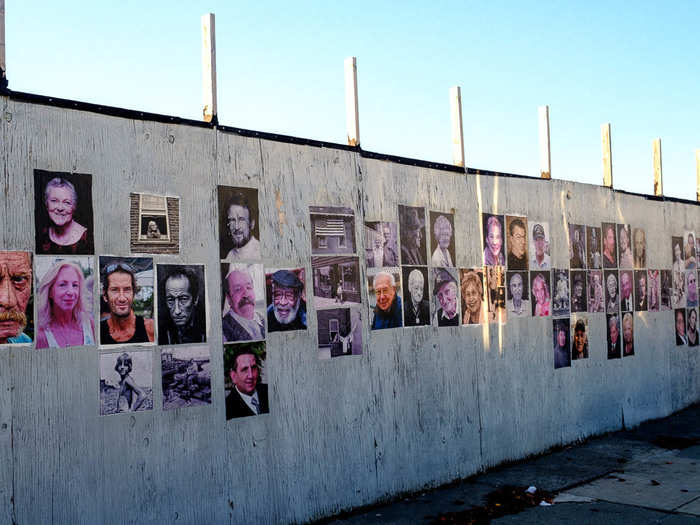 But first you might want to stop at this memorial wall set up by Terner, the photographer. These are all City Island residents that have died. Having lived on the island for 40 years, Terner has shot all these photographs.