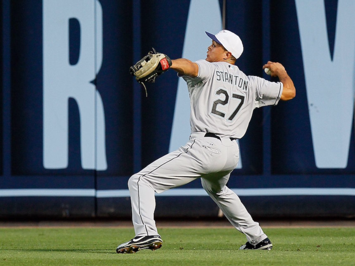 All the while, Stanton was quickly making a name for himself as one of the top prospects in the game. Baseball America ranked him as the nation