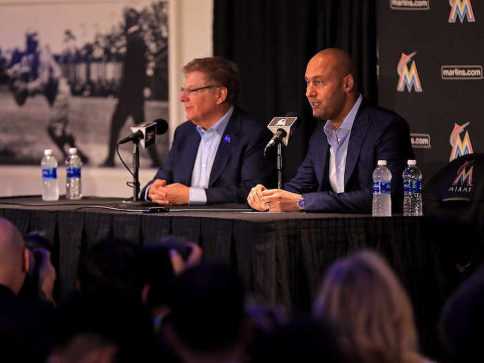 In August, Loria finally struck a deal with the former Yankees shortstop Derek Jeter and the billionaire Bruce Sherman, who bankrolled most of the purchase. $1.2 billion changed hands, and suddenly, the Marlins were under new ownership.