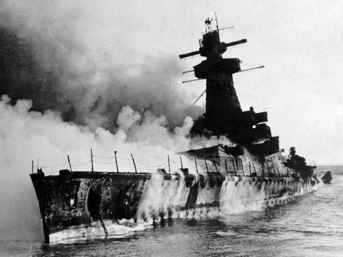 British ships continued to shadow the Graf Spee, which fired on the Ajax in the early afternoon on December 13 and then on the Achilles after sundown that day. The German ship appeared to be sailing into the River Plate. International law said warships could only remain in a neutral port for 24 hours. The Graf Spee requested 14 days to make repairs, but was given only a 72-hour extension by Uruguay. British officials tried to have the ship interned or expelled.