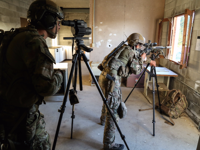 The demands do not slack in week six. They are taught to use new weapons, like the M9 pistol or the M107 .50-caliber sniper rifle, and to fire from unstable platforms or other positions. The seventh week, known as the "employment phase," challenges students to plan and carry out a mission after receiving an operational order.