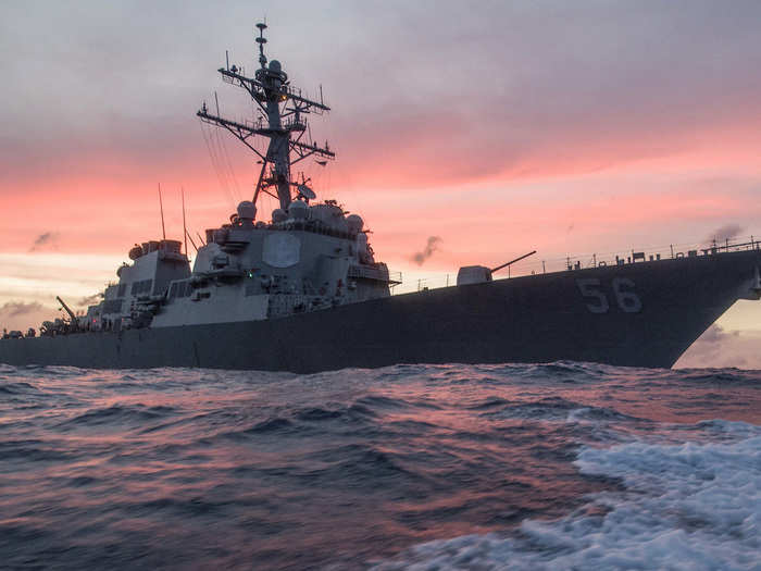 The USS John S. McCain conducts a patrol in the South China Sea on January 22 while supporting security efforts in the region.