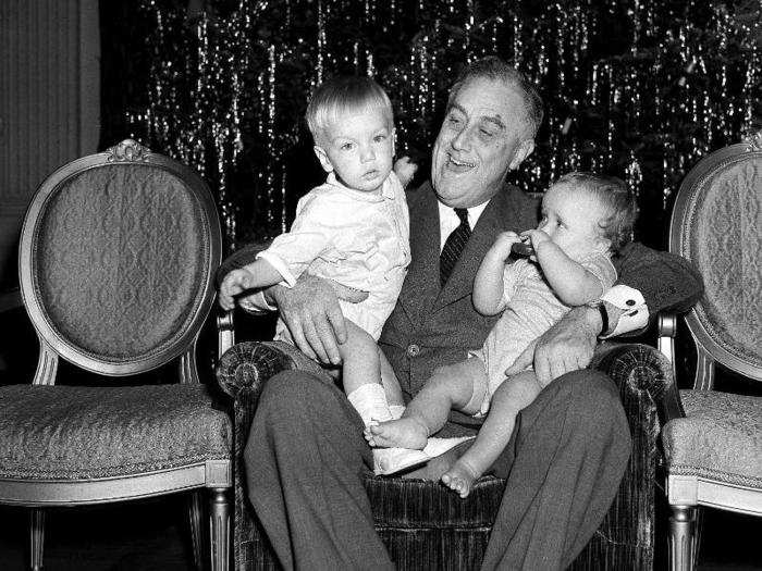 FDR invited four generations of family into the White House for Christmas. His children and grandchildren enjoyed spending Christmas Eve in the presidential residence to partake in two of Roosevelt