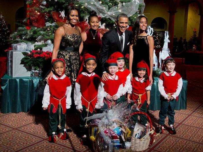 The Obamas celebrated friends, family and the freedoms enjoyed by Americans with their 