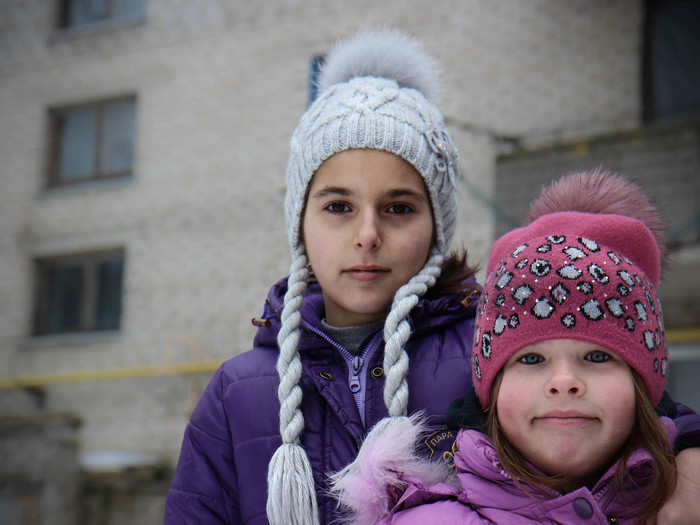 This is seven year-old Valeria, and 10-year old Veronika.