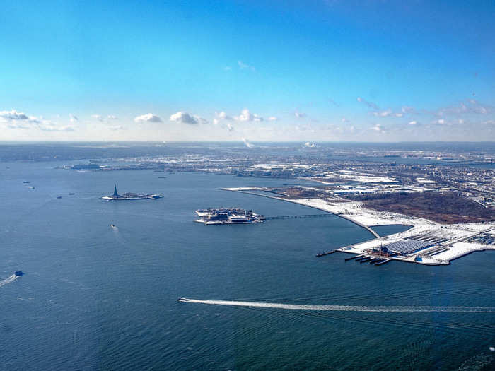 And the Statue of Liberty and Ellis Island. From the other two buildings, you can barely see the Statue of Liberty, if at all.