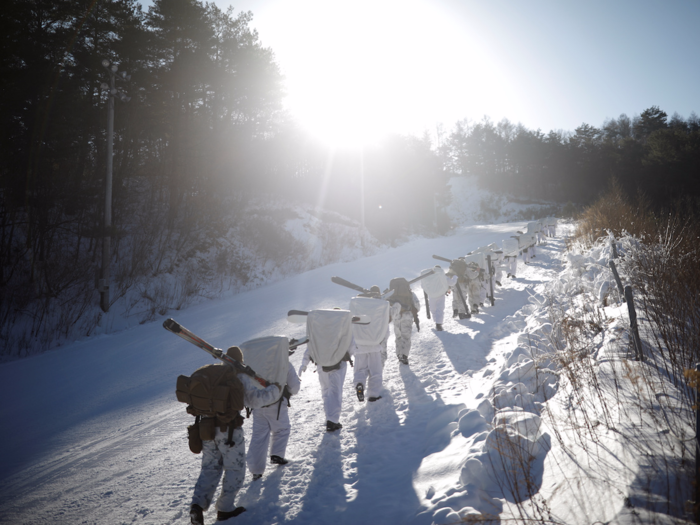 Of course, being winter, skiing was involved.