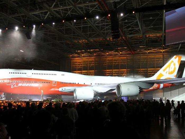 In 2011, Boeing launched the latest version of the jumbo jet, called the 747-8. At 250 feet, it