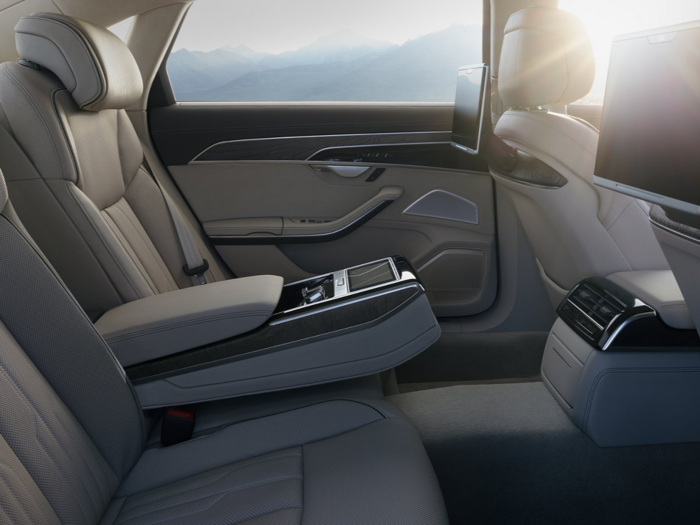 Passengers have an even more luxurious set up. The back of the front right seat has a foot massager that a passenger in the rear right seat can pair with a massage function in the back right seat to unwind.