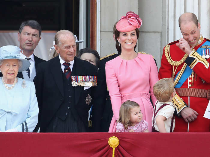 There was a cute father-son moment from Prince William, who made a face at Prince George while the family was gathered for the annual Trooping the Colour military parade.