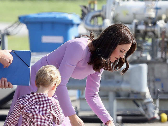 The trip was a bit too much for Princess Charlotte, who threw a minor tantrum on the runway before a helicopter ride.