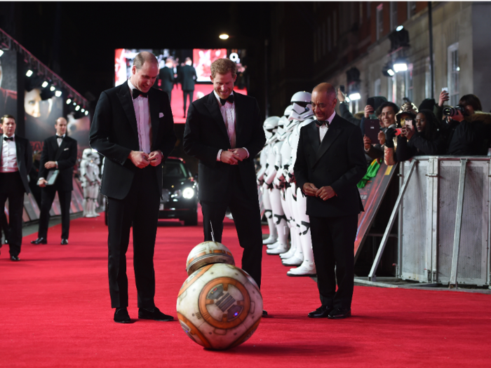 But perhaps the most surreal royal moment of the year came at the end, at the European premiere of "Star Wars: The Last Jedi," when the BB-8 robot stopped in front of William and Harry on the red carpet and gave the bemused pair a bow.