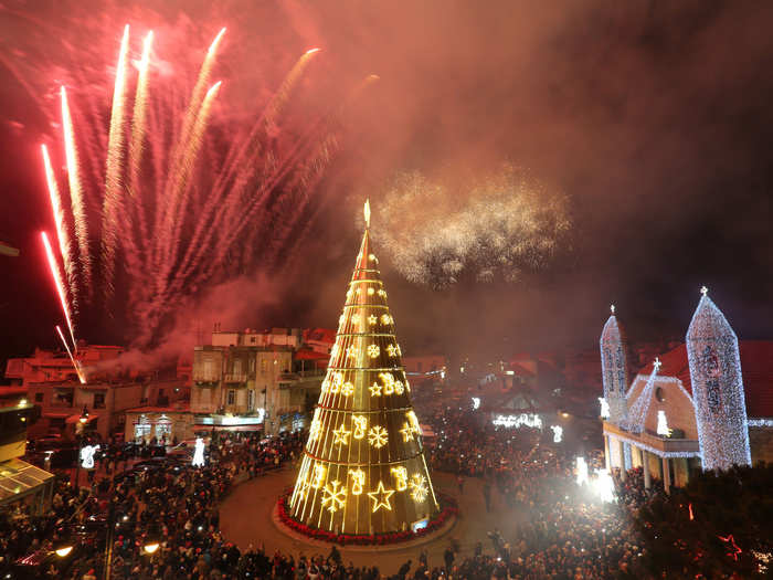 In Lebanon, the nativity scene is more popular than the Christmas tree. Residents plant chickpeas, lentils, and oats around their figurines and replace the stable with a cave.