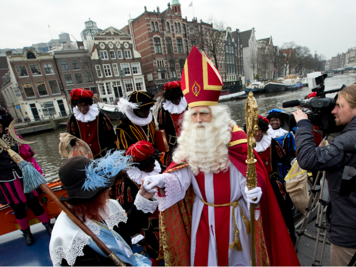 In The Netherlands, children leave their shoes by the fireplace or windowsill so Sinterklaas and his helper, known as Black Pete, will leave presents and sweets for them.