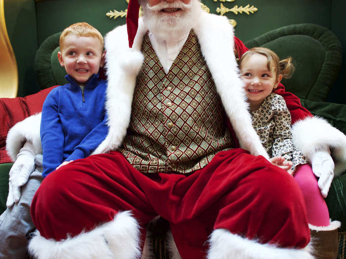 Americans send greeting cards, sing carols, give gifts, and get pictures taken with Santa Claus at the mall as part of the — largely commercialized — holiday season.