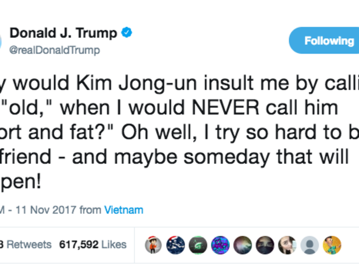 When he asked why Kim Jong Un would "insult me by calling me 