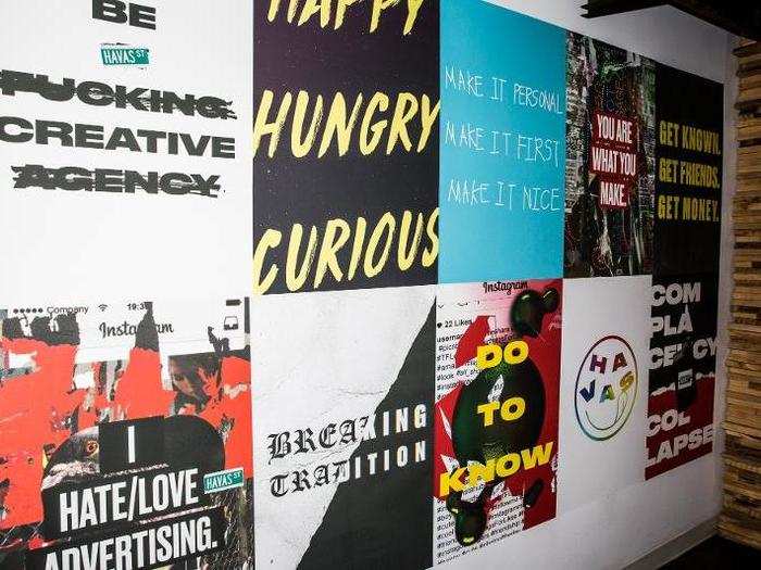 The walls of Havas New York are lined with graphic one-liners and catchphrase. Here