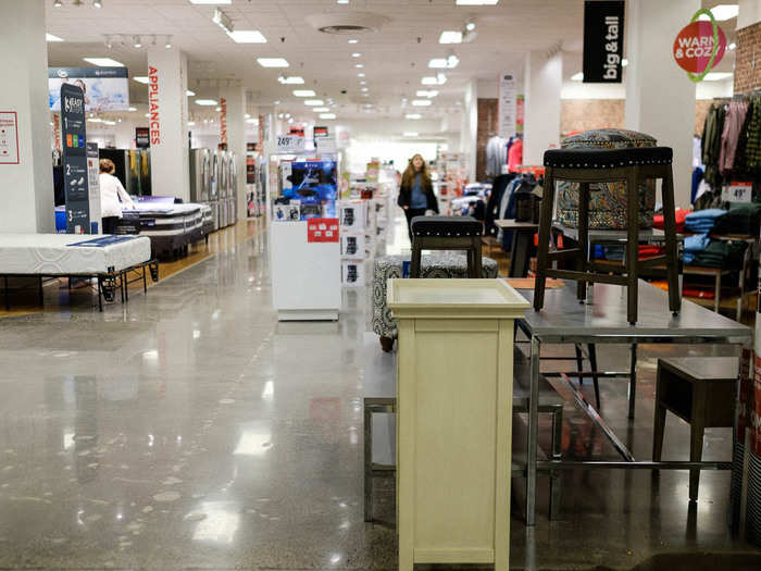 But major anchor stores like J.C. Penney were fairly empty despite what seemed to be a busy day for the mall.