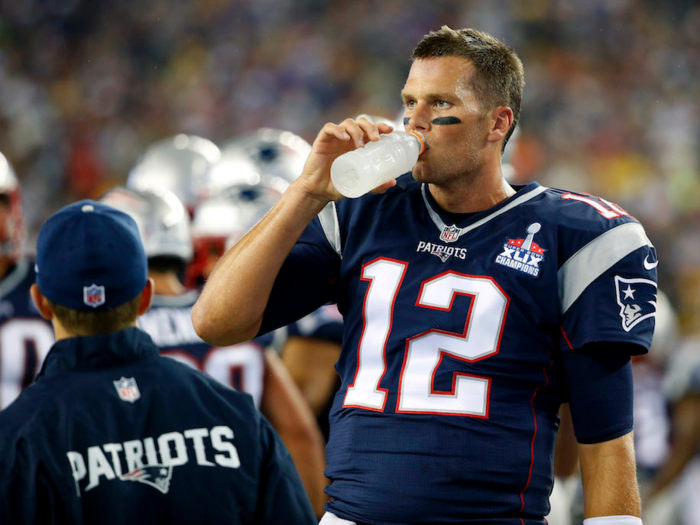 Staying hydrated is another bedrock of the TB12 Method. Brady says he drinks between 12 and 25 glasses of water a day, or up to 2.5 gallons.