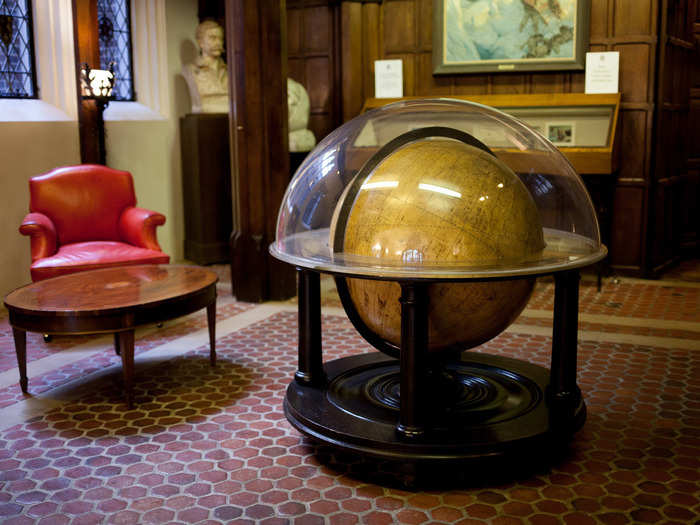 Norwegian explorer Thor Heyerdahl used this globe to plan his expedition to sail an indigenous balsa-wood raft from Peru to Polynesia. Heyerdahl received invaluable financial support from club members. While the club has a paltry $125,000 fund for actual expeditions, its real purpose lies in connecting those with means with explorers.