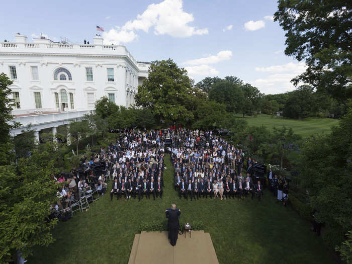 June 1, 2017: Trump announces that the US will withdraw from the Paris Climate Accord in the Rose Garden at the White House.