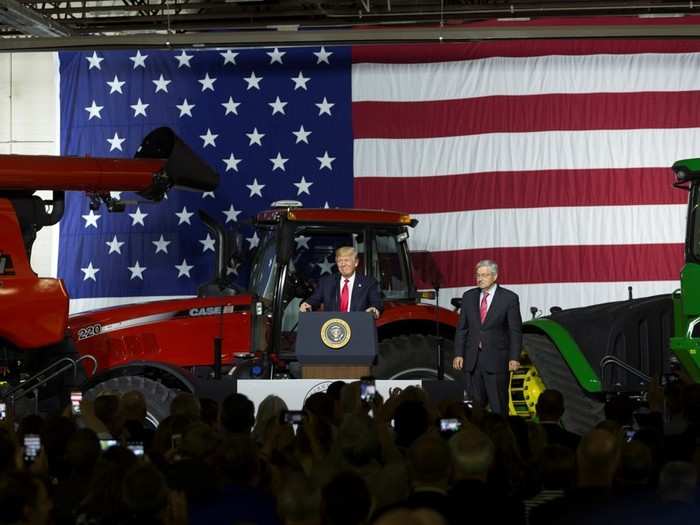 June 21, 2017: Trump speaks at a rally in Cedar Rapids, Iowa.