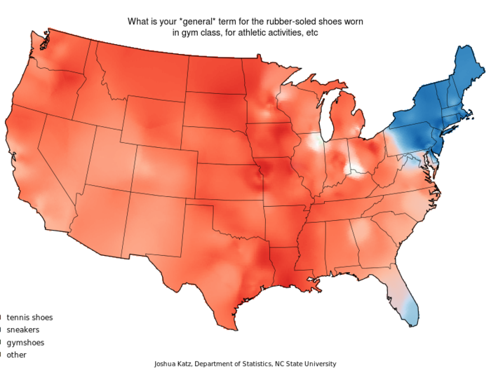 "Sneakers" is a distinctly Northern word … except for that pocket in South Florida.