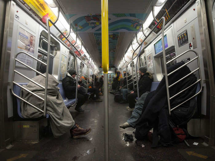 The Subways were empty as well, and some were using it to hunker down. An average of 1,320 people die every year in New York City from hypothermia or exposure to cold.