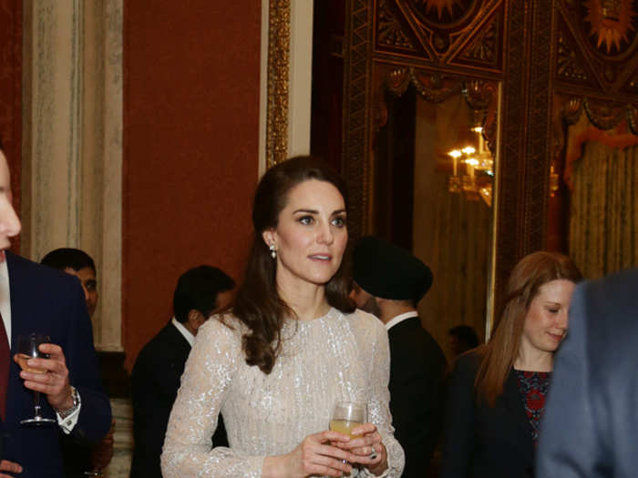 At the UK-India Year of Culture event she wore a $3,475 outfit that included an Erdem dress.