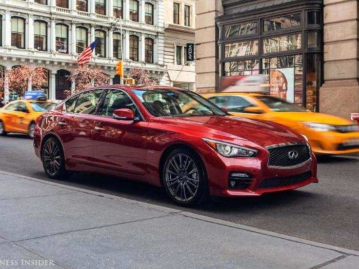 7. Infiniti Q50: 3.0-liter, twin-turbo VR V6.