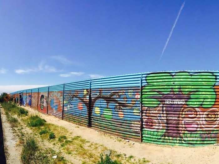 The murals symbolize the "stories of deported migrants and people who have crossed and lived the American dream," he said.