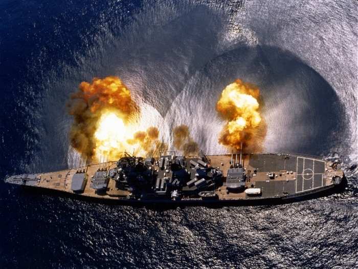 The guns were so powerful, Way said, that they recoiled four feet when fired, and the blast pressure would push the water out, creating the illusion that the ship was moving sideways.