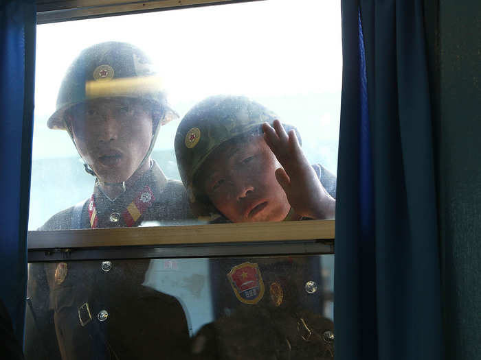 Over the years, many photos have captured North Korean soldiers looking into these rooms when they