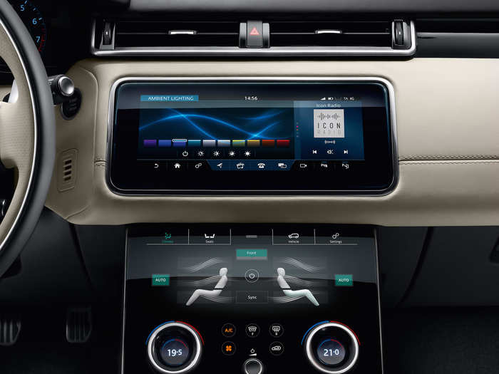 The twin 10-inch high definition touchscreens are part of Land Rover