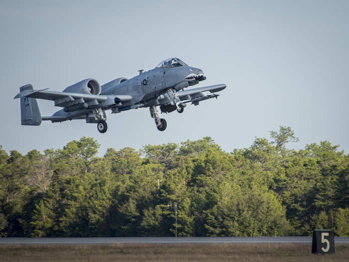 The Warthog is powered by two General Electric TF34-GE-100 turbofans, each giving the A-10 about 9,065 pounds of thrust.